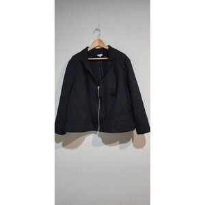 Avenue women’s 22/24 black Ponte zip front long sleeve jacket